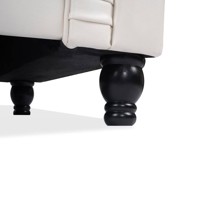 Everett Chesterfield 3-Piece Sectional Sofa Set - Rolled Arms & Button Tufted Cushions (Available in Multiple Variations)