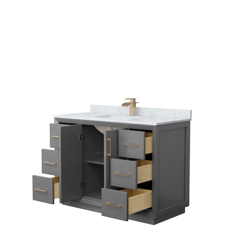 Strada 48-Inch Single Vanity Set, Carrara Marble Top