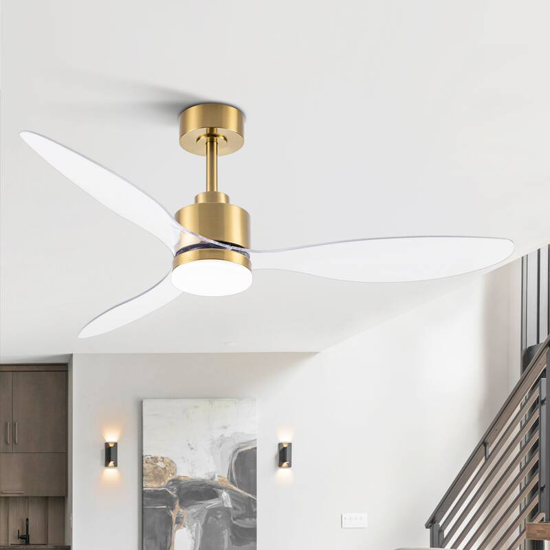 52 Inch LED Ceiling Fan with Lights Remote(3-Blade)