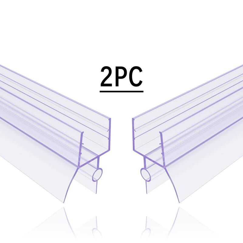 Elegant Frameless Shower Door Bottom Seal for Glass Doors of Various Sizes(Two-Pack)