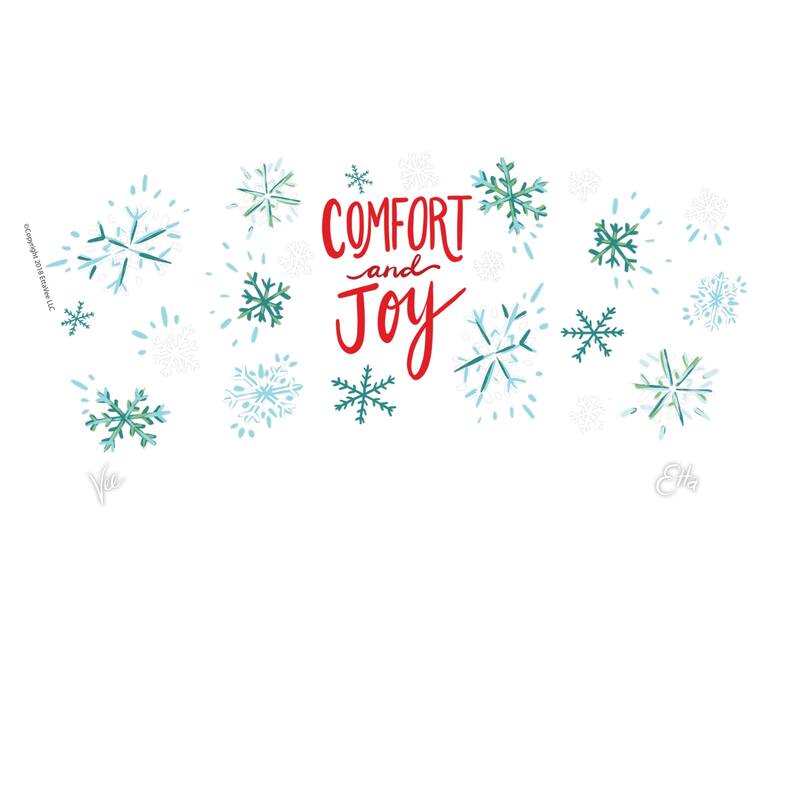 Tervis EttaVee Christmas Holiday Comfort and Joy Made in USA Double Walled Insulated Travel Tumbler, Comfort and Joy