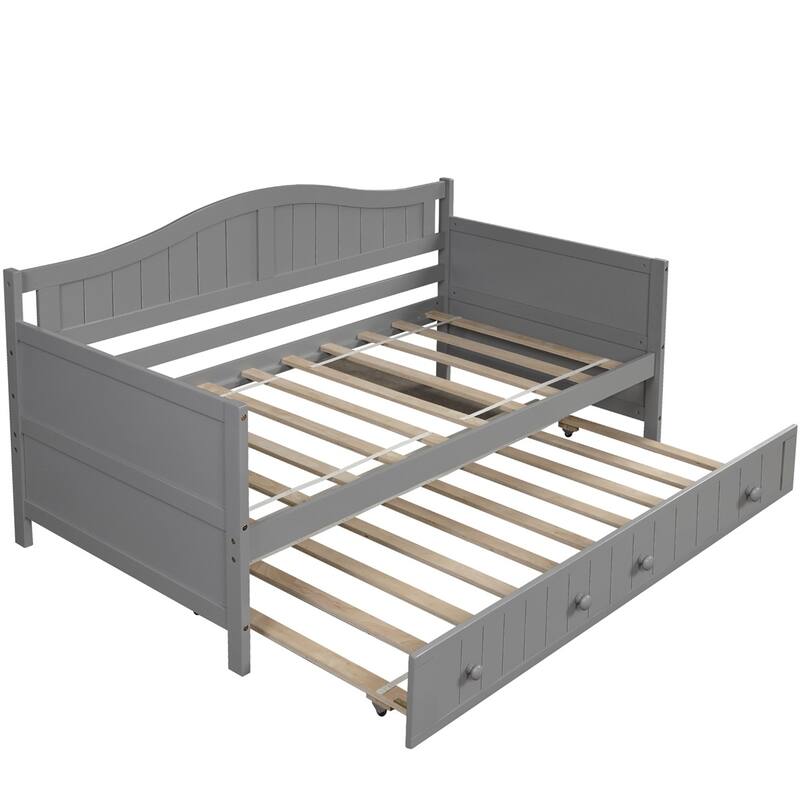 Harper & Bright Designs Twin Wooden Daybed with Trundle Bed