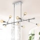 preview thumbnail 16 of 24, Cato Modern Iron Arm-Adjustable LED Chandelier, Chrome by JONATHAN Y