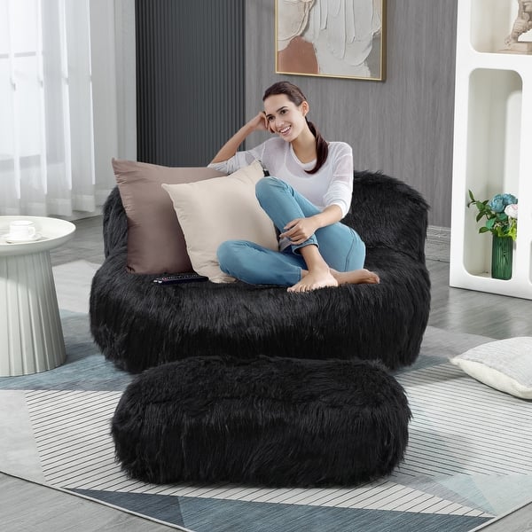 Sofa Stuffed Bean Bag Chair High Back Bean Bag Chair Plush For