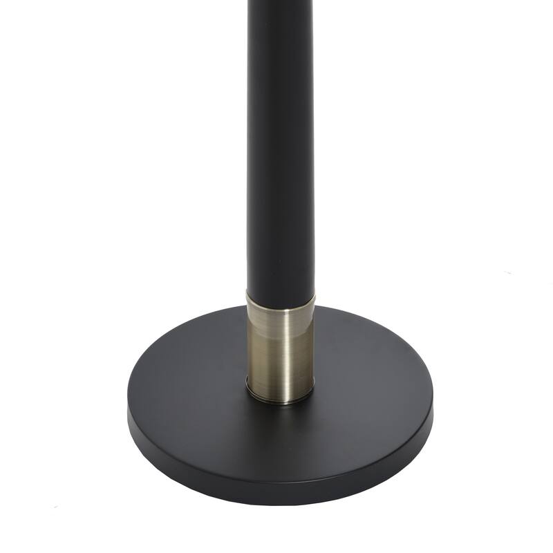 StyleCraft Langston Floor Lamp - Larson Gold & Black - White Shade