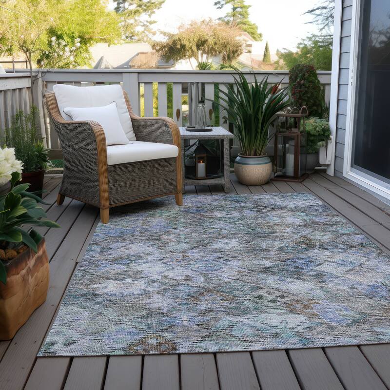 Machine Washable Indoor/ Outdoor Boho Moroccan Chantille Rug