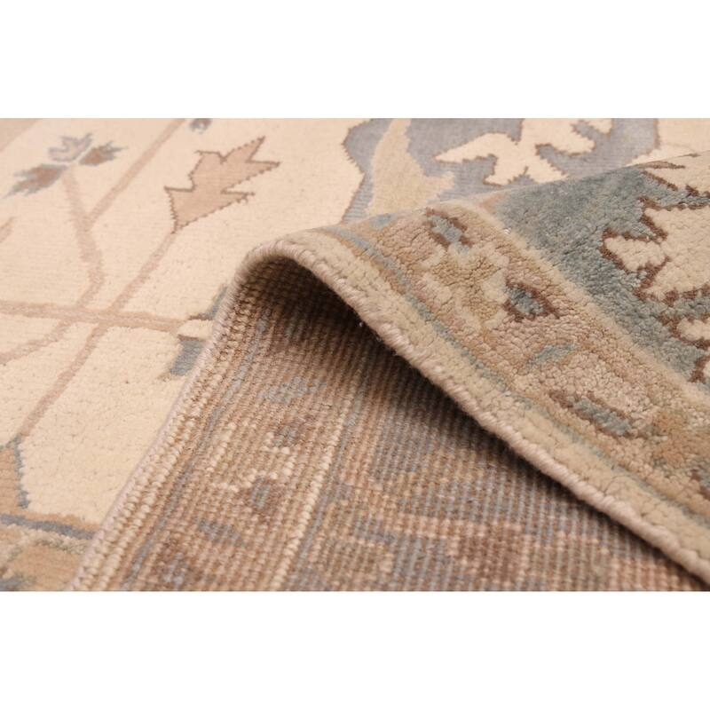 ECARPETGALLERY Hand-knotted Royal Oushak Ivory Wool Rug - 9'1 x 11'10