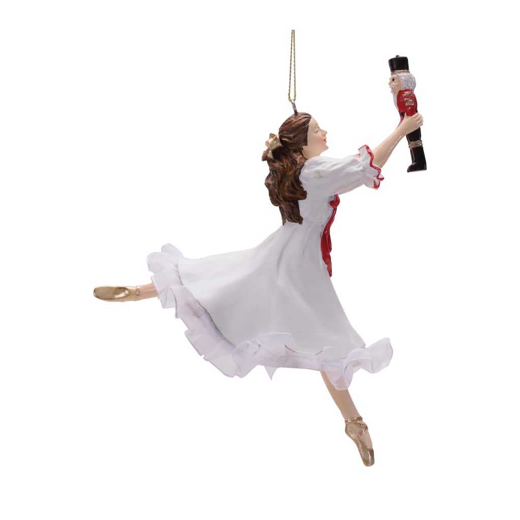 Ballerina and Nutcracker Ornament Set of 4 - 5.75"H Resin