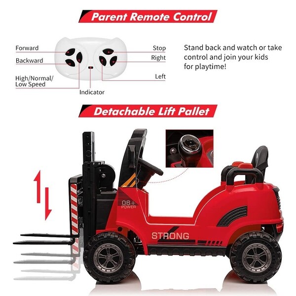 ファッションアイテム人気ランキング Car, Forklift on Ride Kids 12V Toddles Construction Electric ミュージック