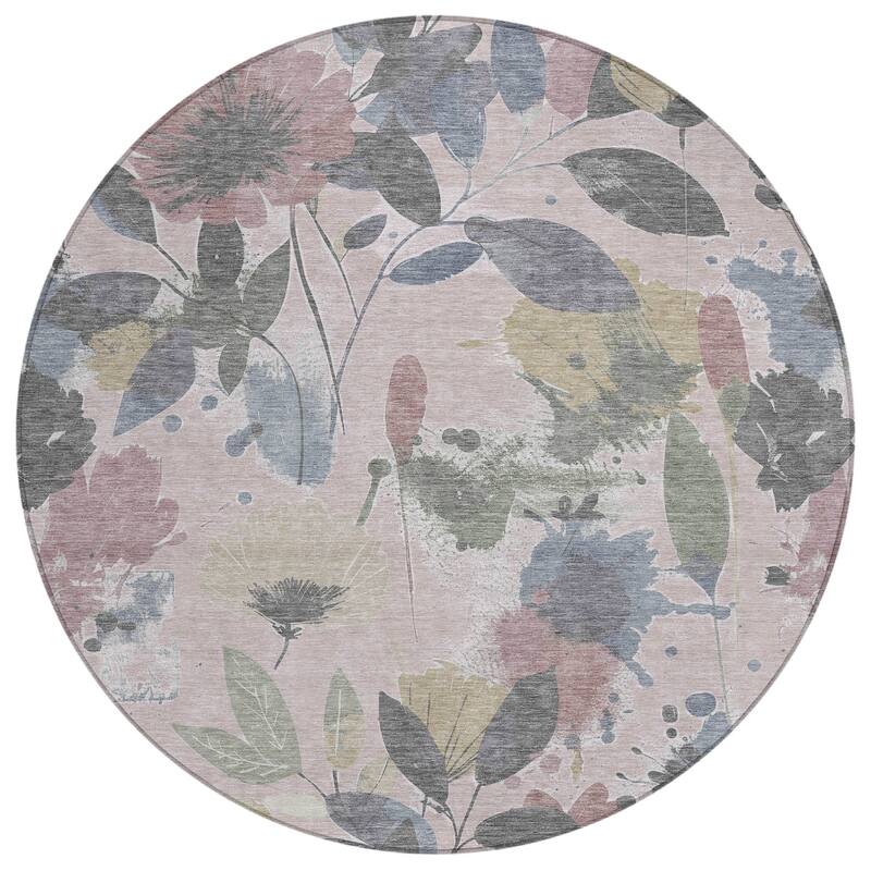 HomeRoots Floral Transitional Rectangle Outdoor Rug