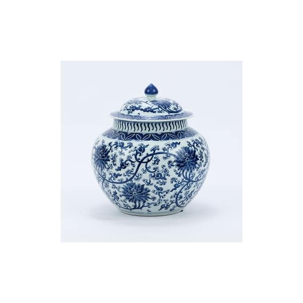 slide 1 of 1, Twisted Lotus Lidded Melon Decorative Jar