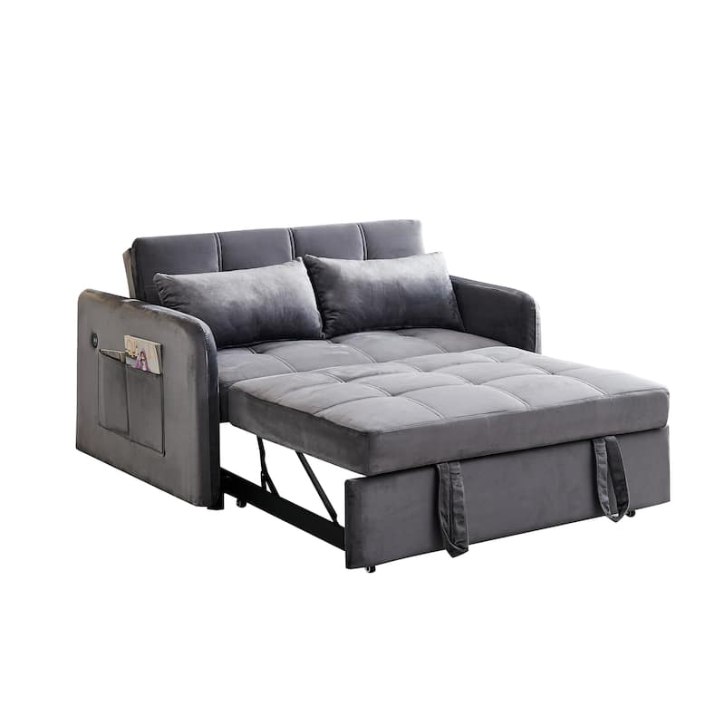 Velvet Sofa Bed 55.5" - Easy Assembly, Supportive Comfort