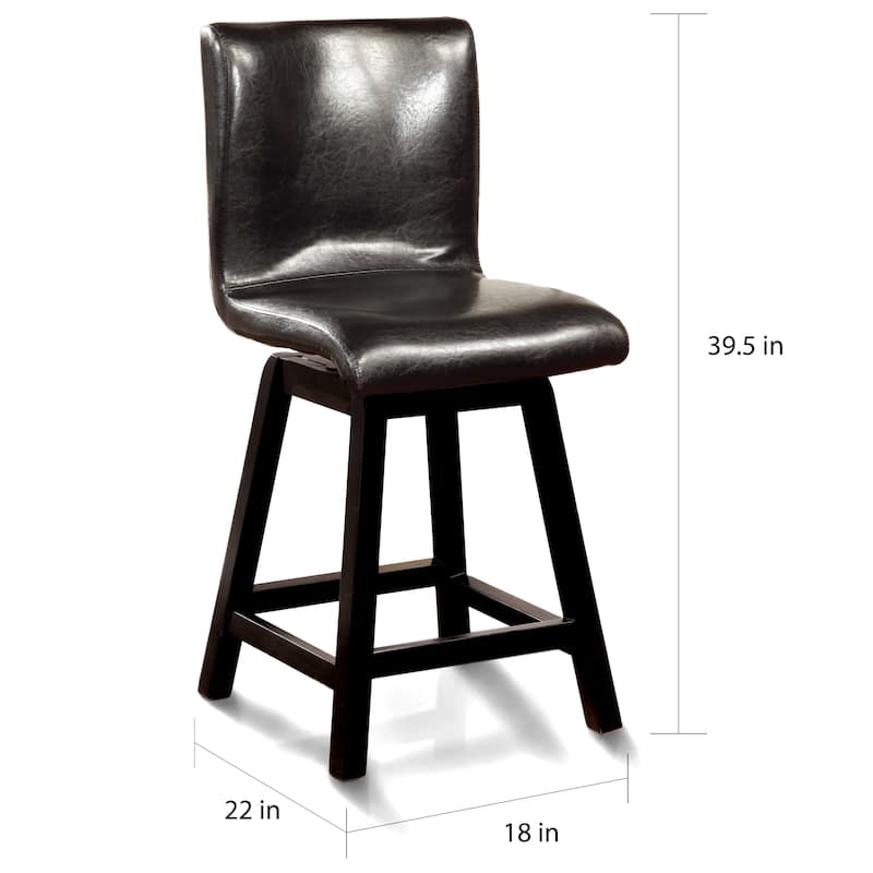 Hace Contemporary Black Faux Leather 6-Piece Counter Height Table Dining Set by Furniture of America