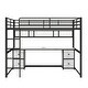 preview thumbnail 26 of 24, Full Size Metal Loft Bed with Desk, Drawers and Bedside Tray, Charging Station, USB and Socket