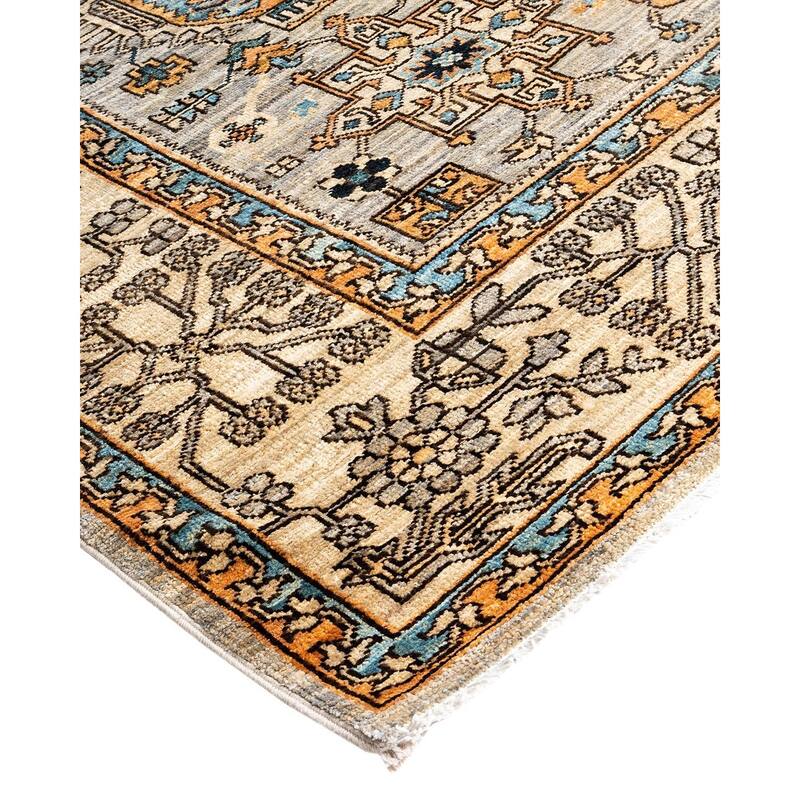 Serapi One-of-a-Kind Hand-Knotted Area Rug - Gray, 6' 1" x 9' 0" - 6' 1" x 9' 0"