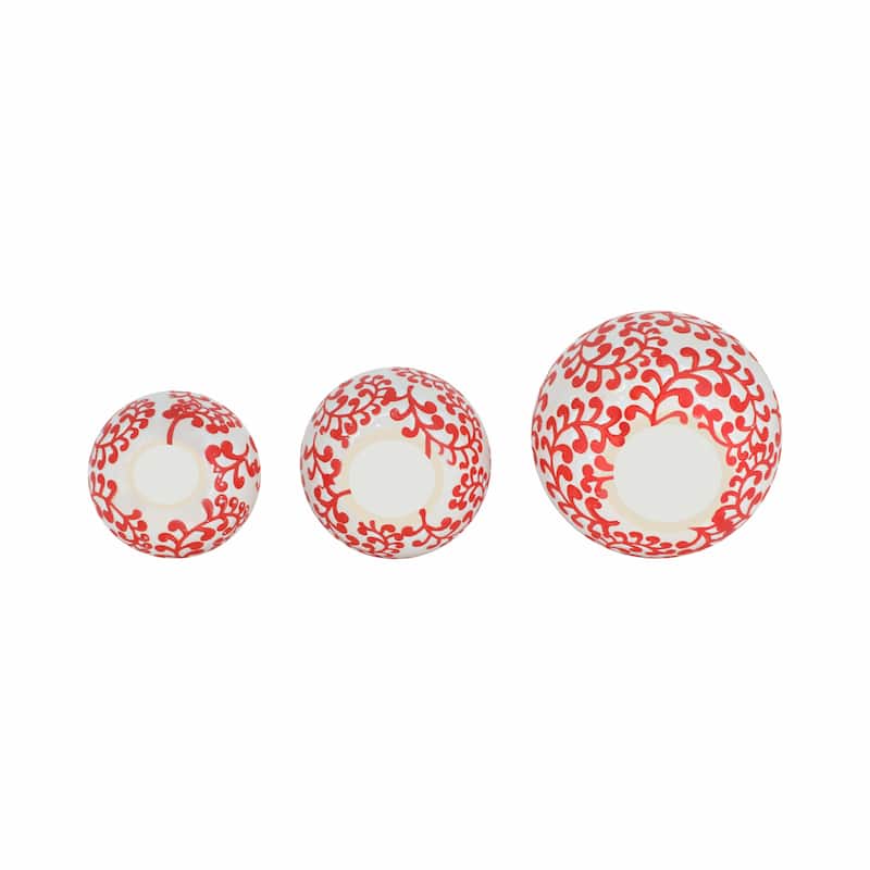 Sagebrook Home Ceramic Decorative Orbs Set - Enhance Your Space with Elegant Home Accents, Ideal for Stylish Interiors
