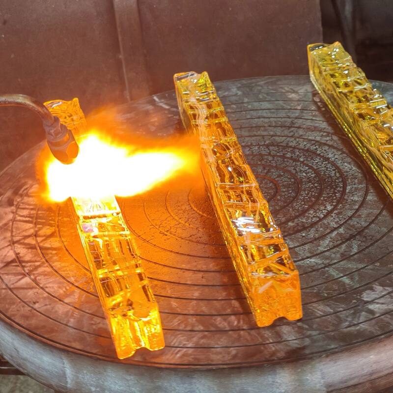 Valira Integrated LED Black Vanity Light with Handcrafted Glass