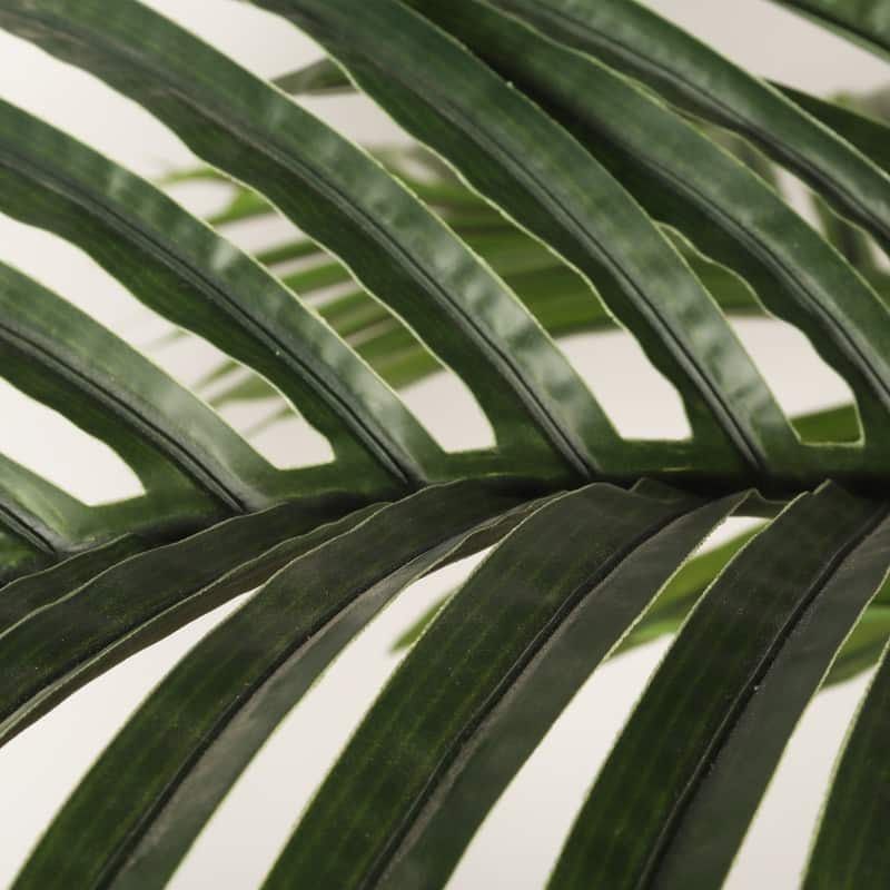 Lush Black Pot Golden Cane Palm - Lifelike Tropical Faux Plant for Indoor & Outdoor Spaces