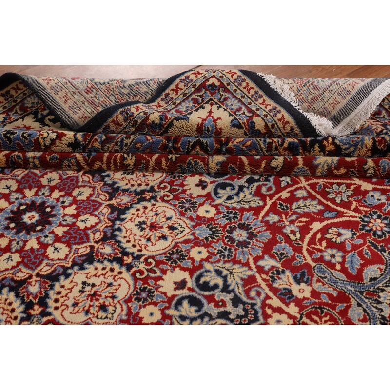 Traditional Kashan Turkish Rug Machine-Made Floral Carpet - 9'9" x 13'0"