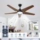 preview thumbnail 30 of 36, 52-Inch Ceiling Fan with Light and 5 Wood Blades, Dimmable LED with Memory Function, DC Motor, IP65 Rated