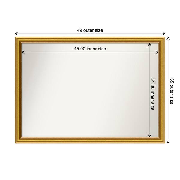 dimension image slide 60 of 93, Wall Mirror Choose Your Custom Size - Extra Large, Townhouse Gold Wood