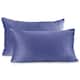 Porch & Den Cosner Microfiber Velvet Throw Pillow Covers (Set of 2) - 12" x 20" - Calm Blue