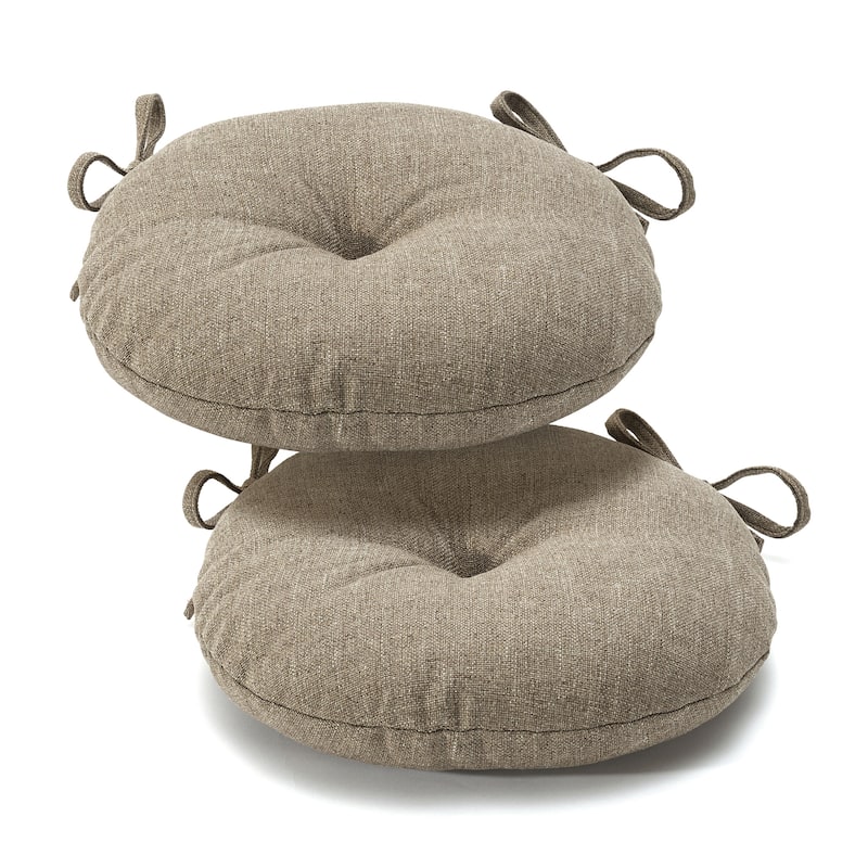 Klear Vu 15" Wellfleet Bay Outdoor Round Chair Cushion Set - Tan - Set of 2