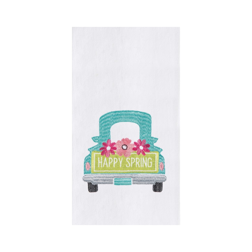 Happy Spring Truck Flour Sack Kitchen Towel