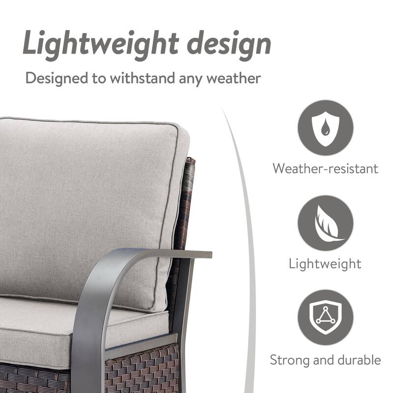 Gymojoy Industrial Style Outdoor Wicker Patio Chairs Set of 2