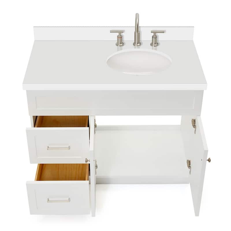 Ariel F043SRWQOVO Hamlet 42" Free Standing Single Basin Vanity Set
