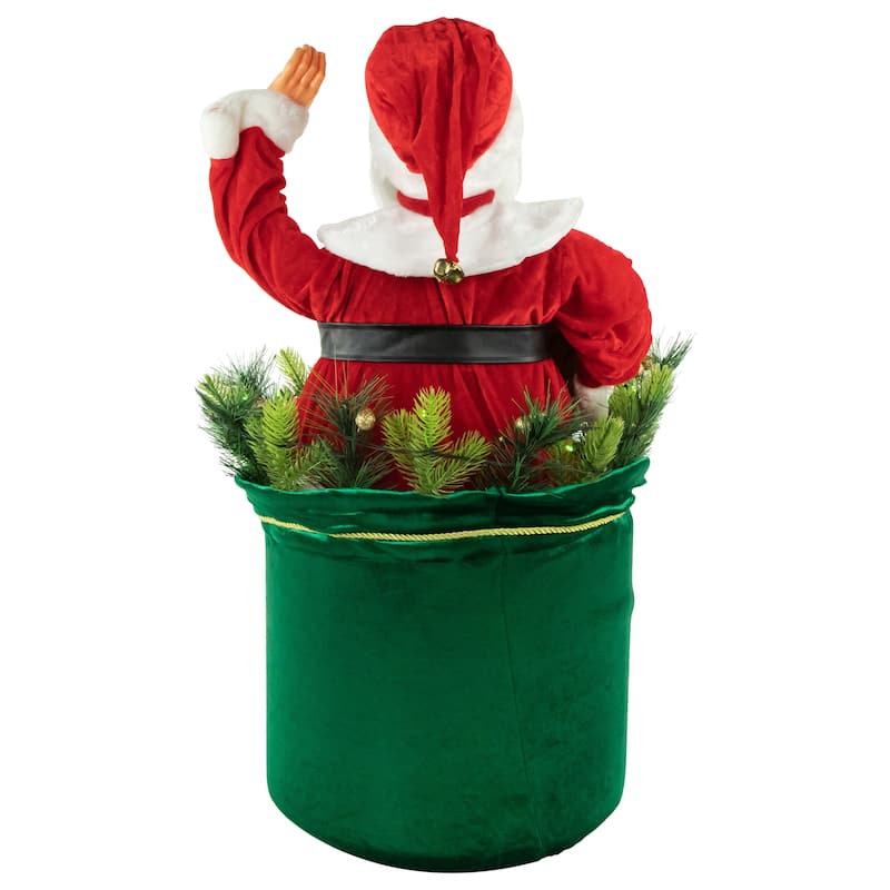 LED Lighted Animated Gift Bag with Santa Claus Christmas Figure - 32"