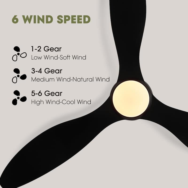 52 in. Sleek Ceiling Fan with Lights - Quiet Reversible DC Motor, Smart Control