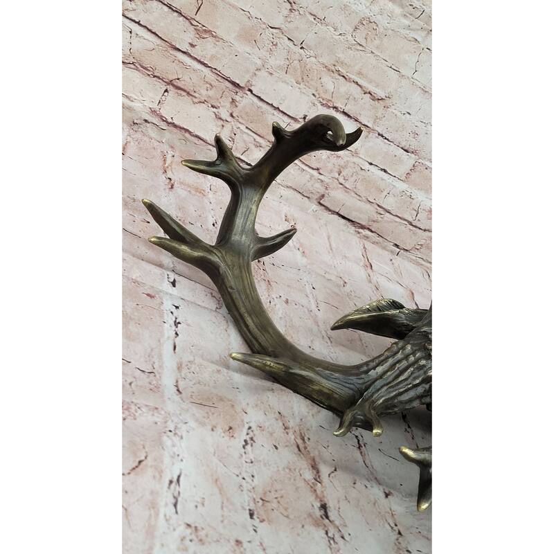 Hanging Wall Art Mounted Elk Deer Bust Head Stag Antlers Buck Bronze Sculpture