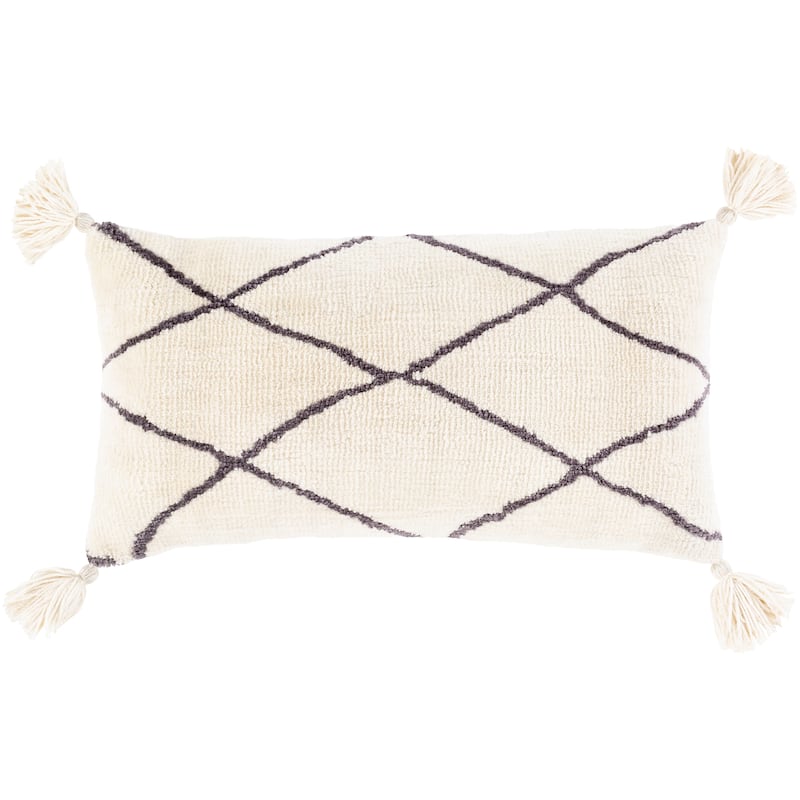 Dainyal Lumbar Knitted Trellis Lumbar Throw Pillow - Polyester