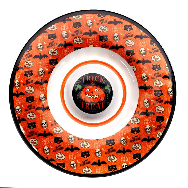 Certified International Scaredy Cat 3-Piece Melamine Hostess Serving Set
