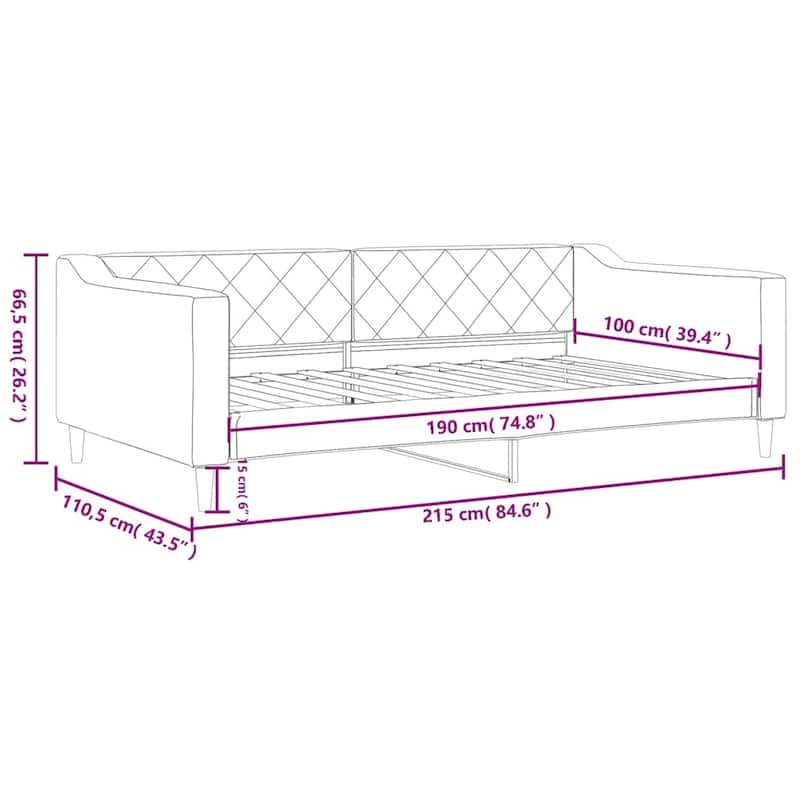 vidaXL Day Bed Upholstered Sleeper Sofa Bed for Bedroom Living Room Fabric