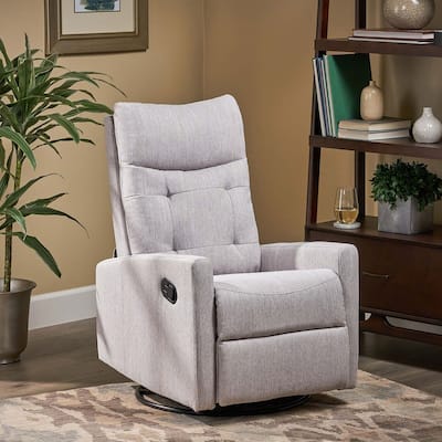 Modern Fabric Glider Swivel Recliner Chair by Christopher Knight Home