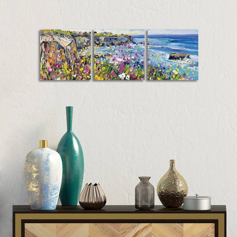 iCanvas "Springtime In California" by Lisa Elley 3-Piece Canvas Wall Art Set - 12x36x1.5