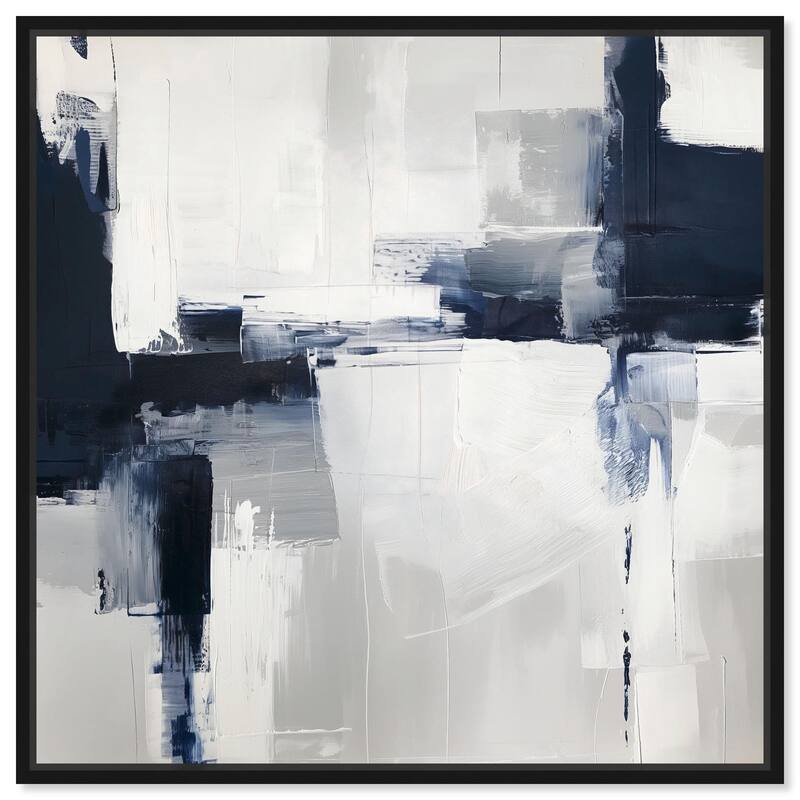 Porcelain Blue on White II Canvas by Art Remedy - Black - 30" x 30"