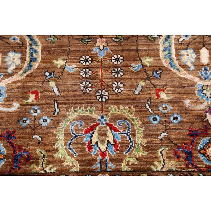 Vegetable Dye Floral Ziegler Oriental Area Rug Wool Handmade Carpet - 5'0" x 6'7"