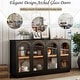 preview thumbnail 5 of 51, Buffet Cabinet with Glass Doors, Arched Cabinet with Adjustable Shelves, Kitchen Storage Cabinet with Rebound Device