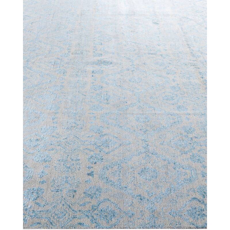 Ikat One-of-a-Kind Hand-Knotted Area Rug, Gray - 9' 0" x 10' 2"
