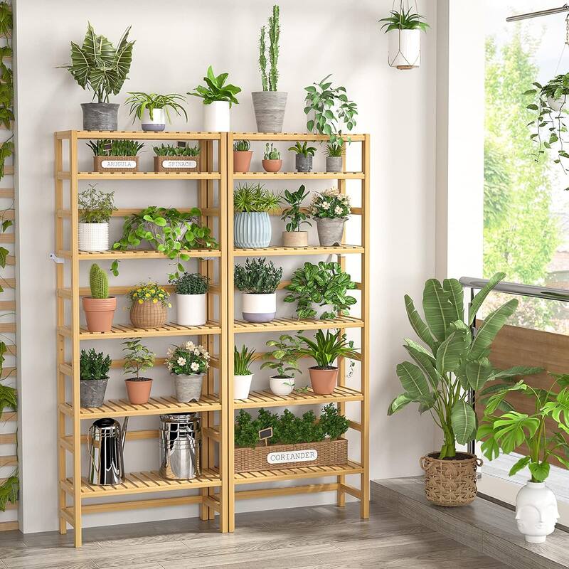 Free Standing Bamboo Bookshelf Organizer,Thick Bookcase Storage Shelving,Rust Resistance,Easy Assemble
