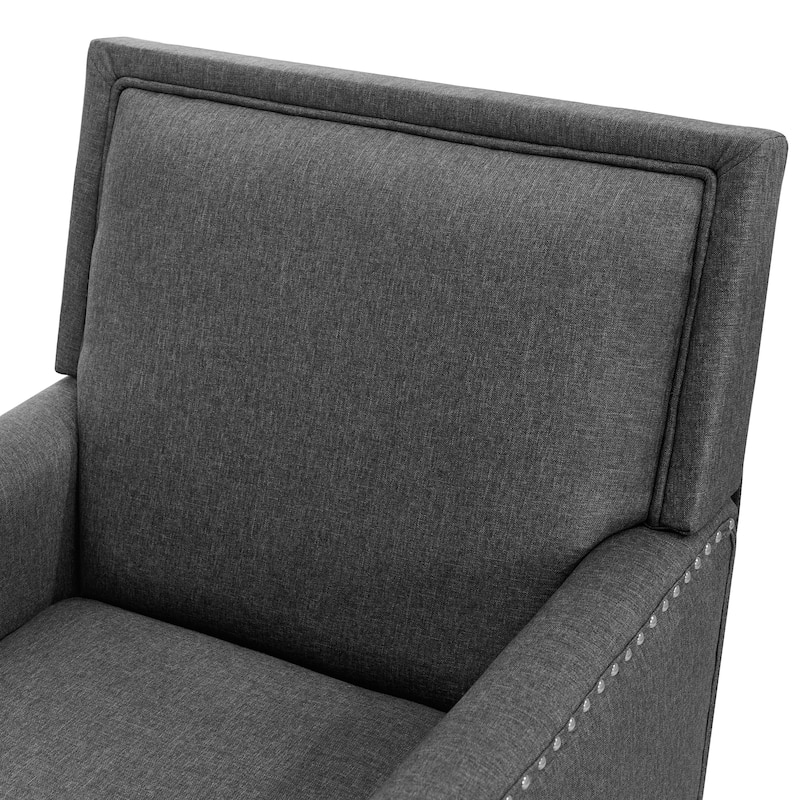 LUE BONA Linen Upholstered Modern Accent Chair Armchair with Pillow for Living Room - 25.6 in.W x 30.7 in.D x 35 in.H
