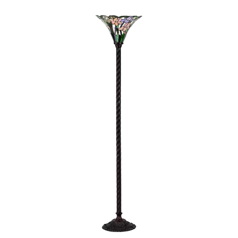 Tiffany-style Iris Torchiere