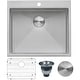 preview thumbnail 2 of 8, Ruvati Topmount Laundry Utility Sink 25" x 22" x 12" Tight Radius Deep 16 Gauge Stainless Steel - RVU6015 - Silver