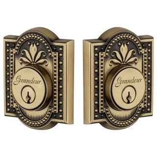 Grandeur Parthenon Solid Brass Rose Double Cylinder Keyed Entry