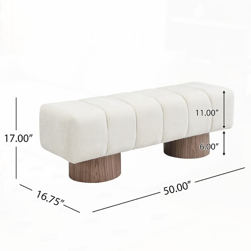 No-Assembly End of Bed Entryway Bench Ottoman for Bedroom Living Room