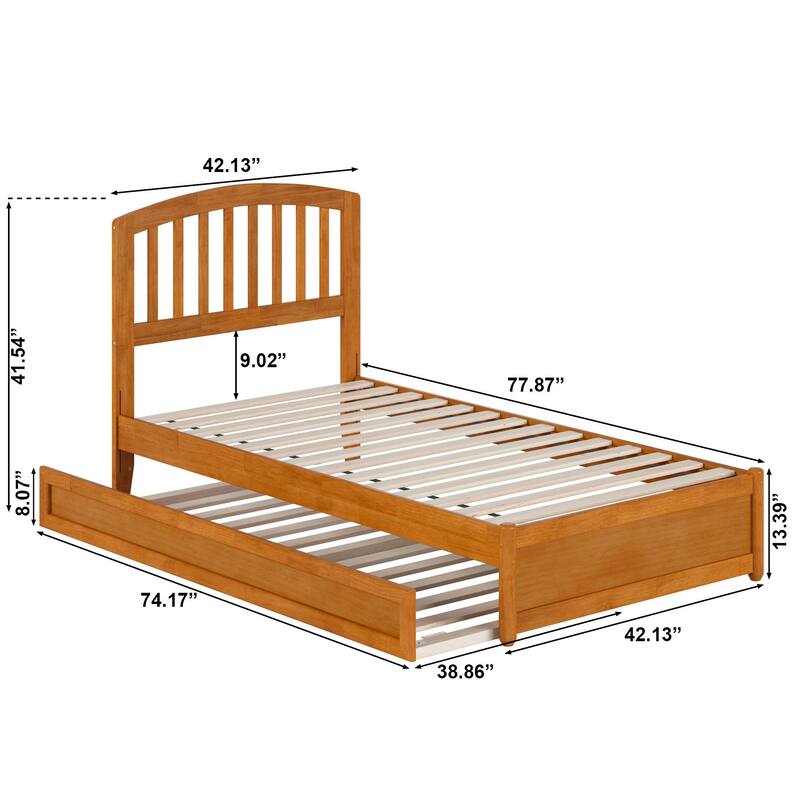 Lucia Platform Bed with Panel Footboard and Twin Trundle