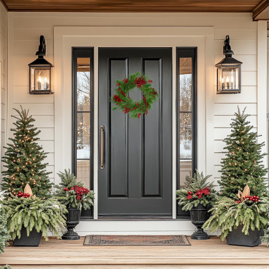 Real Touch™️ Mixed Pine and Berry Artificial Christmas Wreath - 24" - Unlit